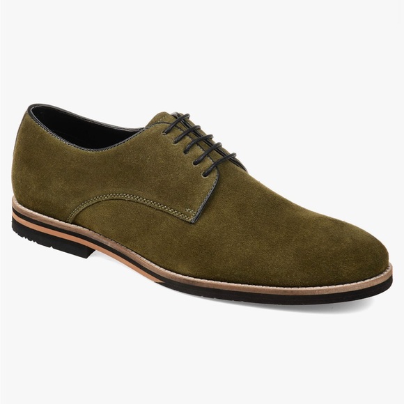 NEW THOMAS & VINE GUNNER OLIVE SUEDE OXFORD DERBY SZ 10.5 MENS - Picture 1 of 6